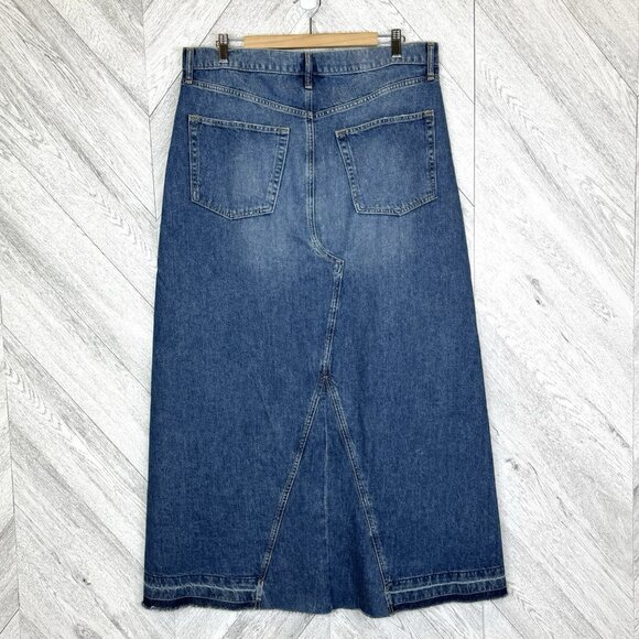 Gap Denim Jean Maxi Skirt Womens Size 16 Tall 100% Cotton Blue - Picture 2 of 5